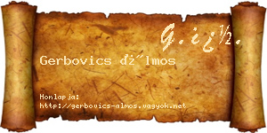 Gerbovics Álmos névjegykártya